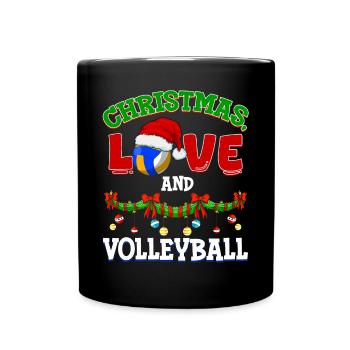 Joueur de volley-ball équipe club Noël, amour - Mug uni - noir - Devant