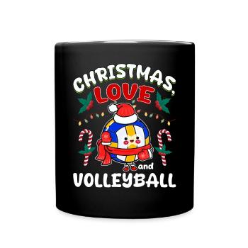 Joueur de volley-ball équipe club Noël, amour - Mug uni - noir - Devant