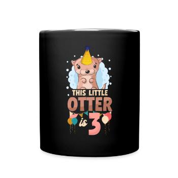 Anniversaire de la loutre Cette petite loutre - Mug uni - noir - Devant