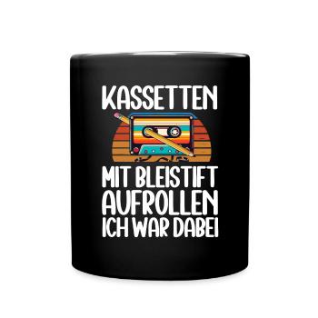 Kassetten Player Mixtape Musik 80er Vintage - Tasse einfarbig - Schwarz - Vorne