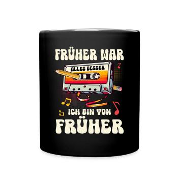 Kassetten Player Mixtape Musik 80er Vintage - Tasse einfarbig - Schwarz - Vorne