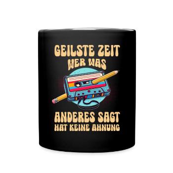 Kassetten Player Mixtape Musik 80er Vintage - Tasse einfarbig - Schwarz - Vorne