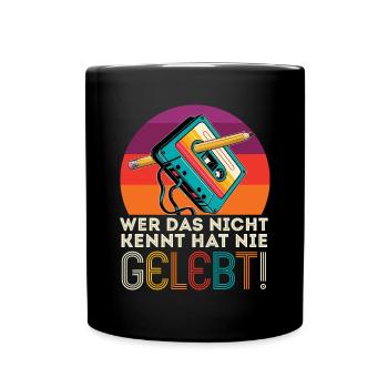 Kassetten Player Mixtape Musik 80er Vintage - Tasse einfarbig - Schwarz - Vorne