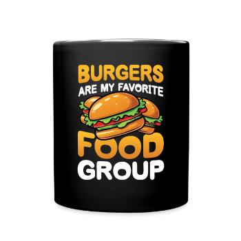Burgers are my Favorite Food Group für einen - Tasse einfarbig - Schwarz - Vorne