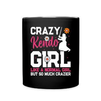 Kendo Filles Kendo Lutteur Crazy Kendo girl - Mug uni - noir - Devant