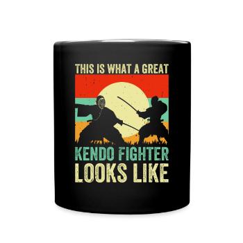 This is what a great Kendo Fighter looks like - Full Colour Mug - black - Front