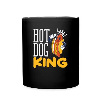 Hot Dog King for Snack Lovers - Full Colour Mug - black - Front