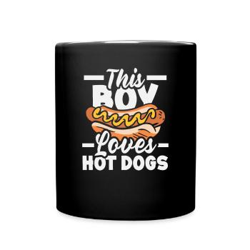 This Boy Loves Hot Dogs - Full Colour Mug - black - Front
