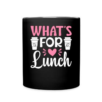 Lunch for cafeteria staff What's on offer - Full Colour Mug - black - Front