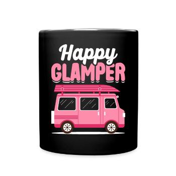 Camping Glamping Camping-car Camper Happy Glamper - Mug uni - noir - Devant