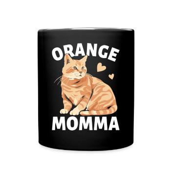 Tabby Katze Orange Katze Mama Orange Mama - Tasse einfarbig - Schwarz - Vorne