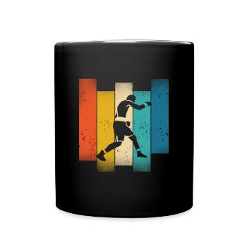 Retro Boxen Silhouette Vintage Farben - Tasse einfarbig - Schwarz - Vorne