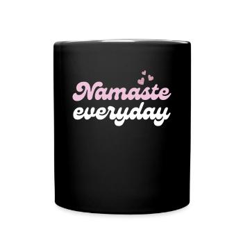 Namaste Everyday Yoga Inspiration - Full Colour Mug - black - Front