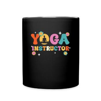 Colorful Yoga Instructor Lettering With - Full Colour Mug - black - Front