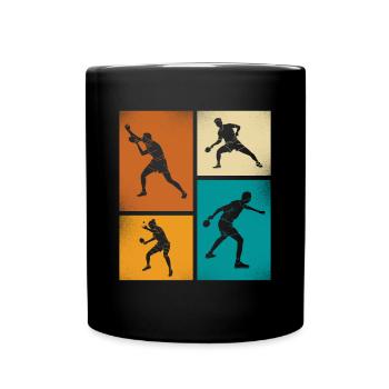 Silhouettes de tennis de table vintage dans un style rétro - Mug uni - noir - Devant