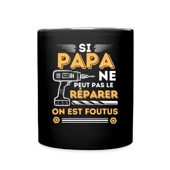 Papa meilleur réparateur bricoleur - Mug uni - noir - Devant