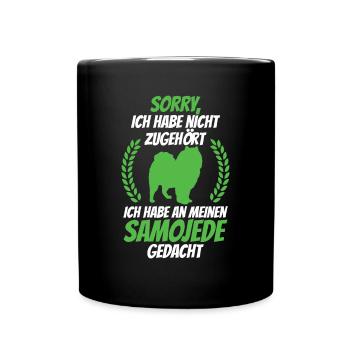 An Samojede gedacht Samojedenspitz Samojede - Tasse einfarbig - Schwarz - Vorne