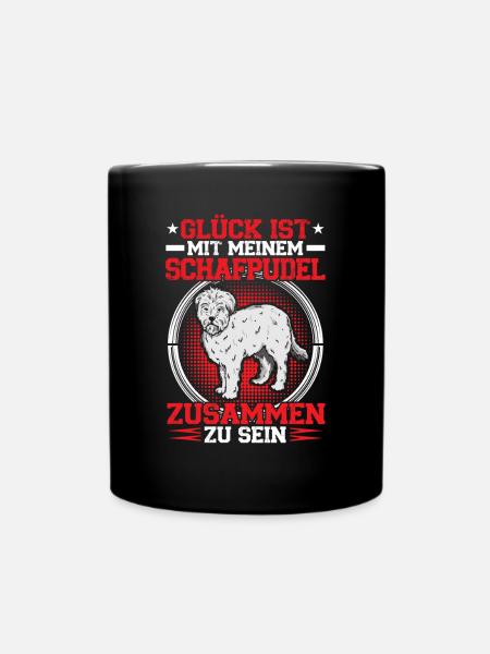 With my sheep poodle his herding poodle - Full Colour Mug - black