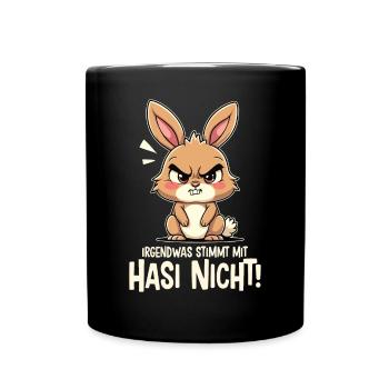 Something's wrong with Hasi Bad Hasi - Full Colour Mug - black - Front