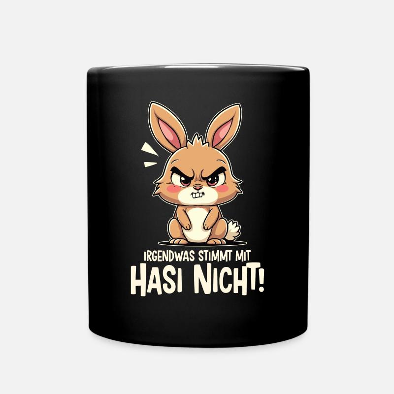 Irgendwas Stimmt Mit Hasi Nicht Böses Hasi - Tasse einfarbig - Schwarz