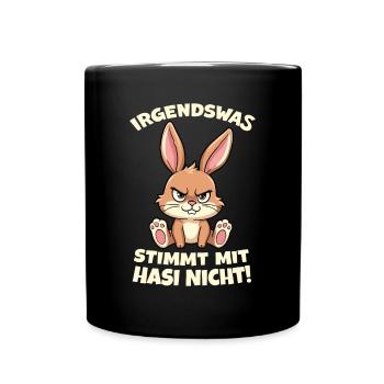 Something's wrong with Hasi Bad Hasi - Full Colour Mug - black - Front