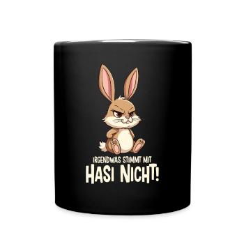 Something's wrong with Hasi Bad Hasi - Full Colour Mug - black - Front
