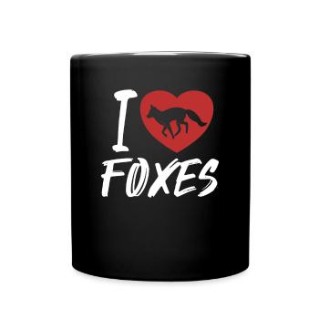 Ich liebe Füchse Rotfuchs Canidae Caninae Fuchs Liebhaber Fuchs - Tasse einfarbig - Schwarz - Vorne