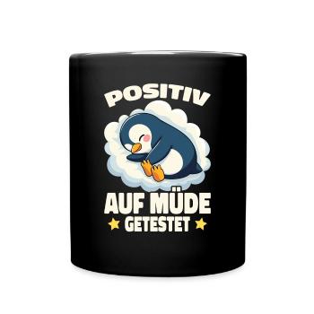 Testé positif pour la chemise de nuit fatiguée - Mug uni - noir - Devant