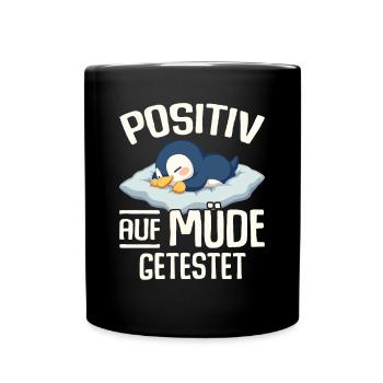 Testé positif pour la chemise de nuit fatiguée - Mug uni - noir - Devant