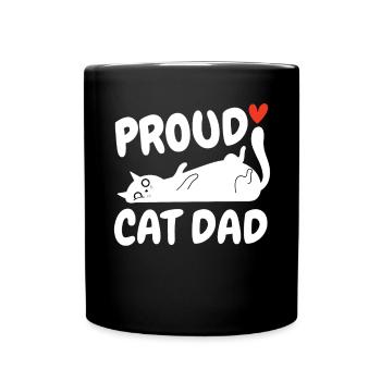 Proud Cat Dad Funny Cat Kitten - Full Colour Mug - black - Front