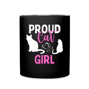 Proud Cat Lover Kitten Cat Funny - Full Colour Mug - black - Front