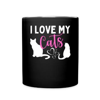 I Love My Cats – Drôle de chat pour - Mug uni - noir - Devant