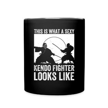 This is what a sexy Kendo Fighter looks like - Full Colour Mug - black - Front