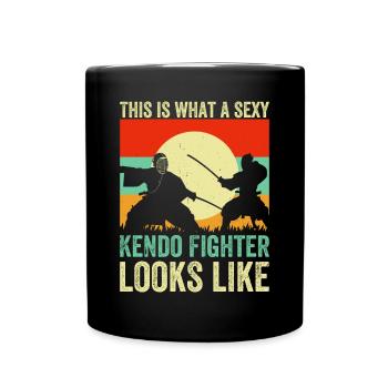 This is what a sexy Kendo Fighter looks like - Full Colour Mug - black - Front
