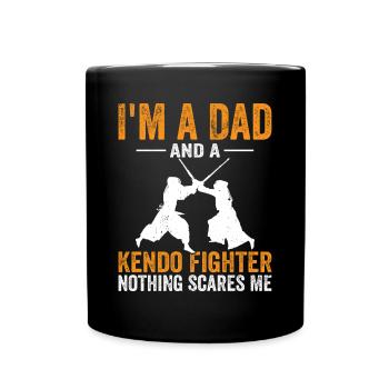 I'm a Dad and a Kendo fighter nothing scares me - Full Colour Mug - black - Front