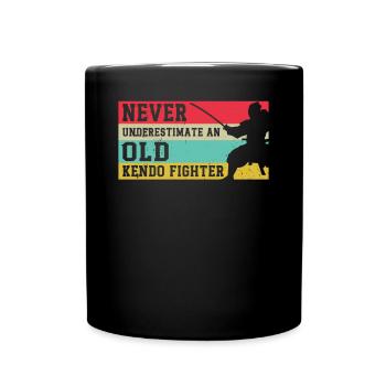 Never underestimate an old Kendo Fighter - Kendo F - Full Colour Mug - black - Front