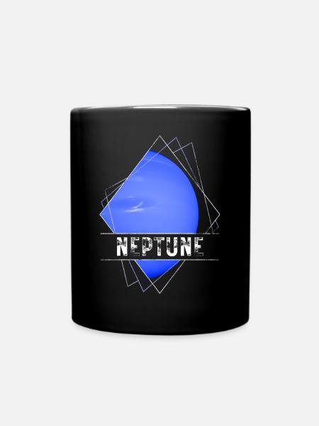 Neptun Planet - Tasse einfarbig - Schwarz