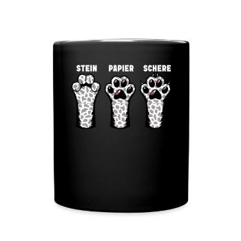 Chat Pierre Papier Ciseaux Patte Jeu Drôle - Mug uni - noir - Devant