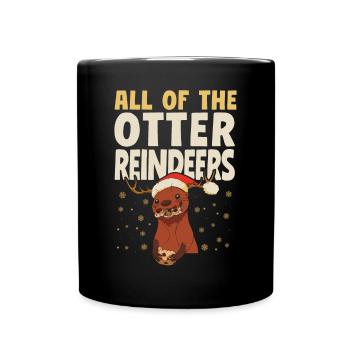 Loutre Noël Jeu de mots Tous Les - Mug uni - noir - Devant