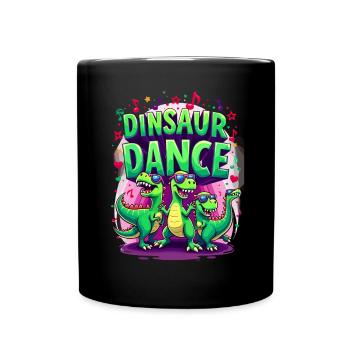 Dinosaurier Tanz Dino Party für eine Dinosaurier - Tasse einfarbig - Schwarz - Vorne