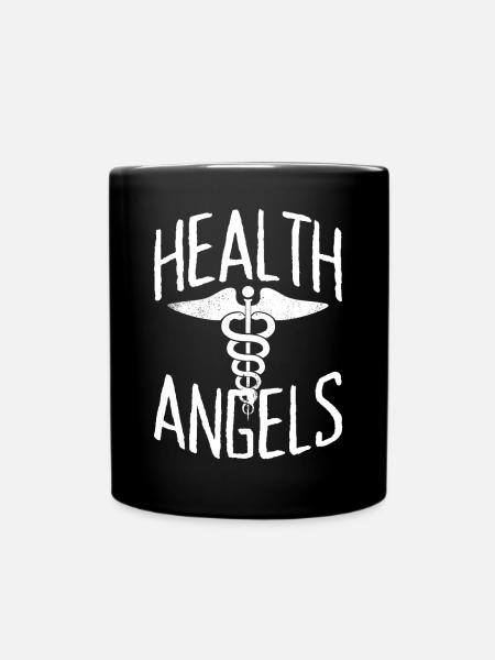 Health Angels Arzt Krankenschwester Ärztin Notarzt - Tasse einfarbig - Schwarz