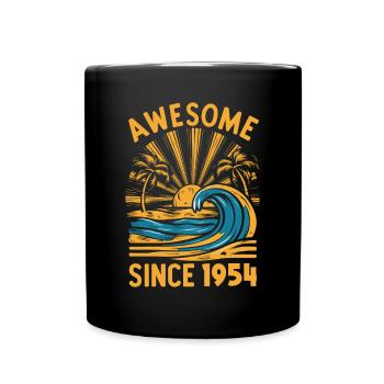 Awesome Since 1954 Geburtstag Strand - Tasse einfarbig - Schwarz - Vorne