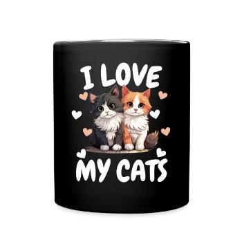 J’aime mes chats - Design amusant de chaton - Mug uni - noir - Devant