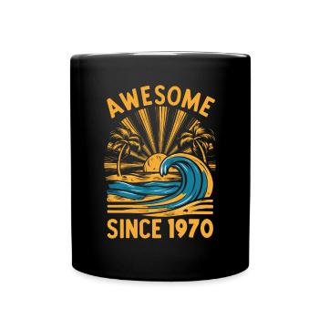 Génial depuis l’anniversaire de la plage des années 1970 - Mug uni - noir - Devant