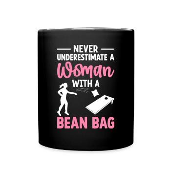 Funny Cornhole Girl Player Corn Hole A Fr - Full Colour Mug - black - Front