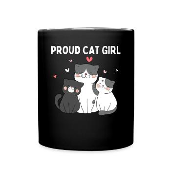 Fière Chatte Fille Chaton Heureux - Mug uni - noir - Devant