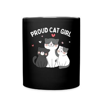 fier chat fille chaton drôle - Mug uni - noir - Devant