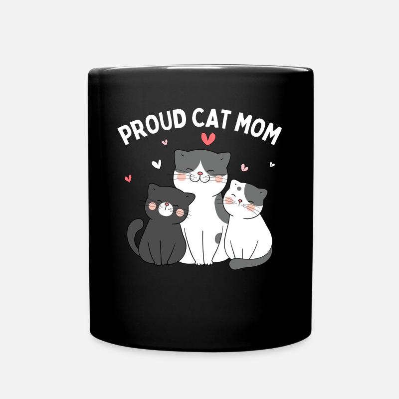 Stolze Katzenmama Lustige Katze Kätzchen - Tasse einfarbig - Schwarz