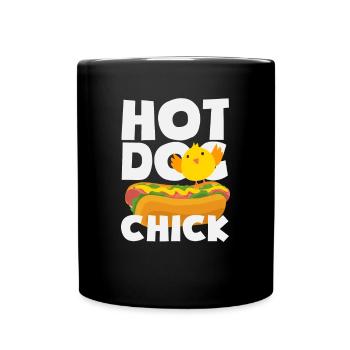 Hot Dog Poussin Style Drôle - Mug uni - noir - Devant