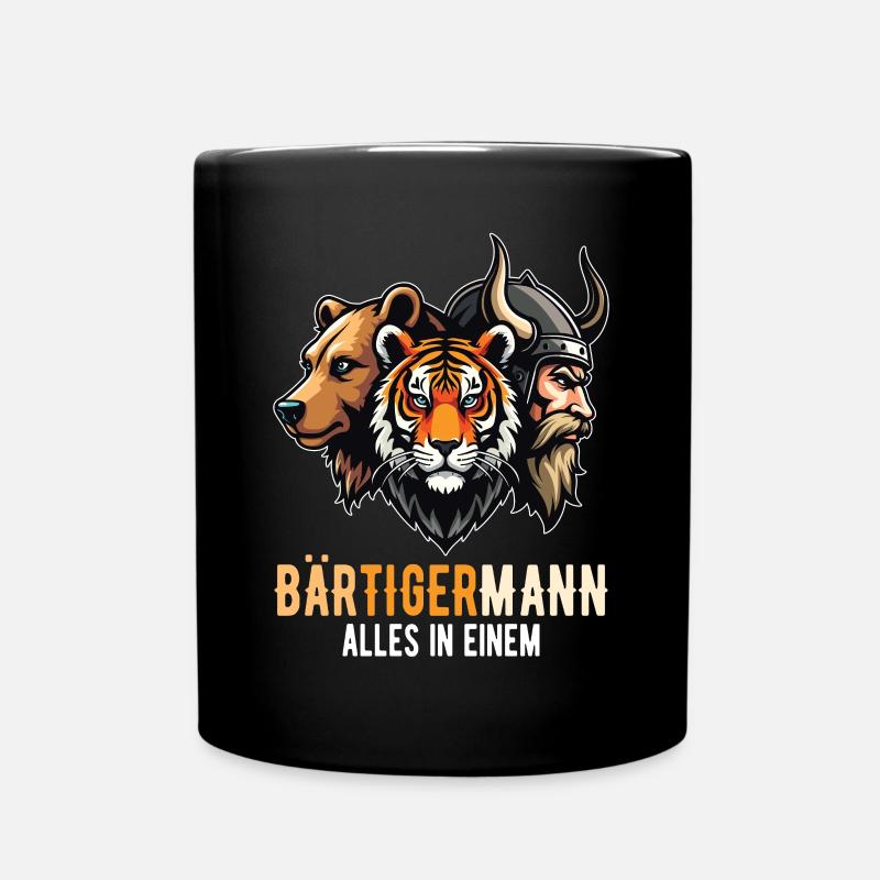 Bärtigermann Bär Tiger Mann Wikinger - Tasse einfarbig - Schwarz